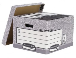 Cajón 4 cajas archivo definitivo Folio Fellowes cartón reciclado gris